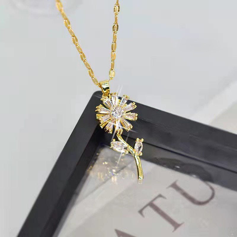 Flower Rotation Pendant Necklace