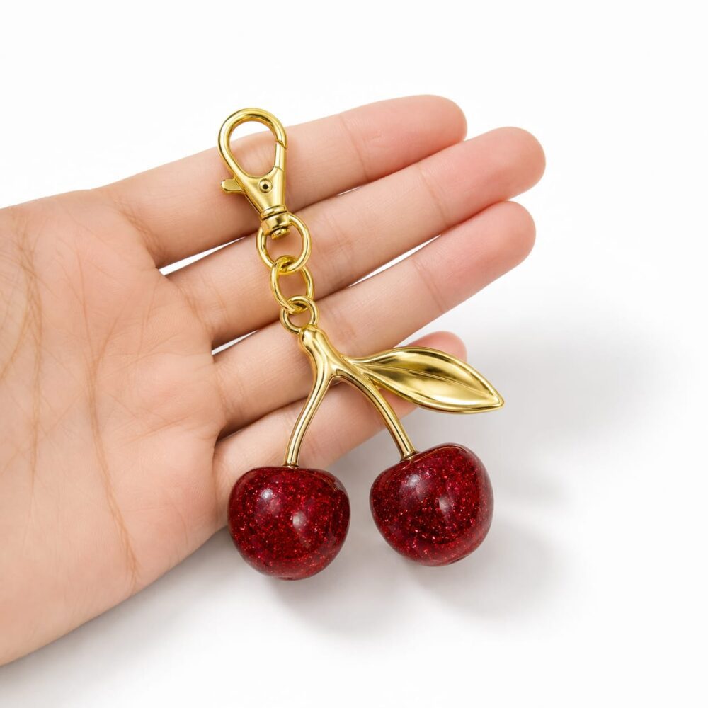 Red Cherry Keychain Pendant