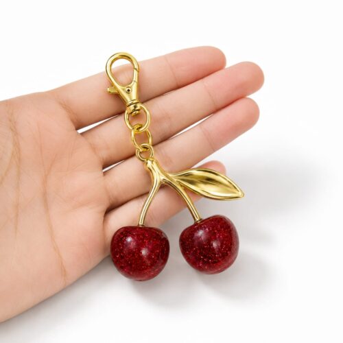 Red Cherry Keychain Pendant