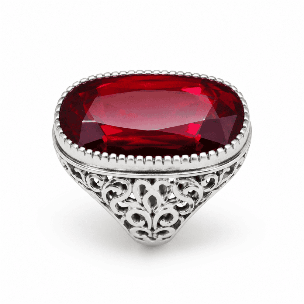 ring 13 Male Silver Yakut ring (Ruby)