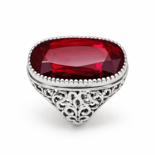 Male Silver Yakut ring (Ruby)