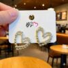 Heart Shape Double Korean Earrings